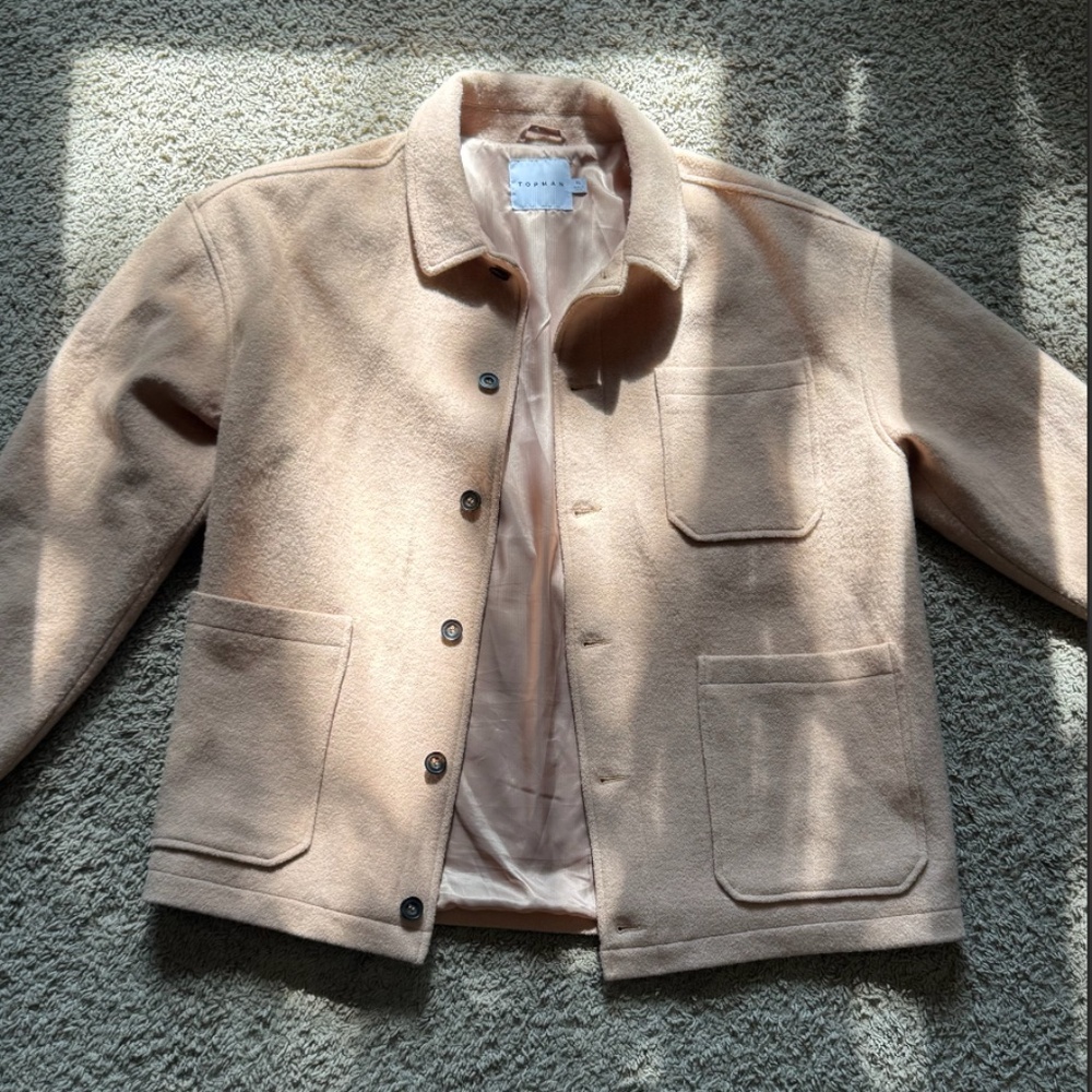 Topman Peach Felt/Fuzz Jacket